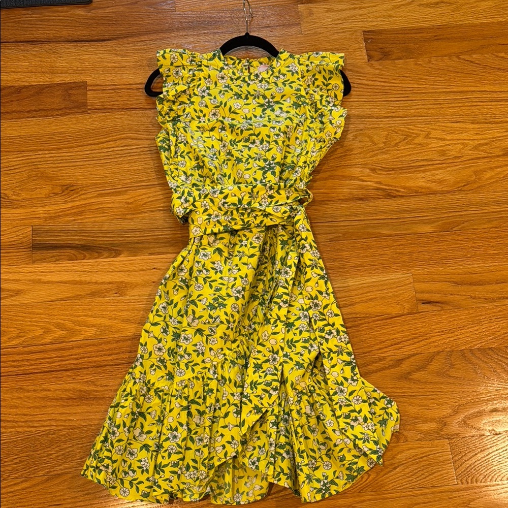 WOMEN size XS Banjanan Floral Yellow Ruffle Dress